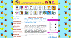 Desktop Screenshot of earlychildhoodworksheets.com