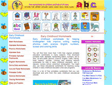 Tablet Screenshot of earlychildhoodworksheets.com